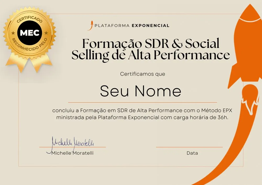 Certificado de SDR reconhecido pelo MEC